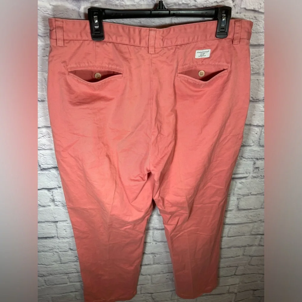 Vineyard Vines‎ Pants Mens 36 X 32 Pink Club Flat Front Straight Pockets Chinos